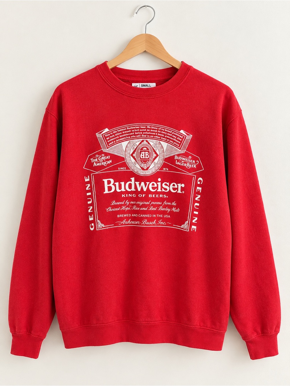Budweiser Red Graphic Crewneck Sweatshirt - Small